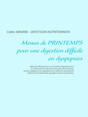 cover image of Menus de printemps pour une digestion difficile ou dyspepsies